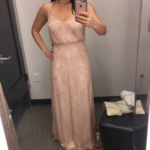 ADRIANNA PAPELl ART DECO BEADED BLOUSON GOWN